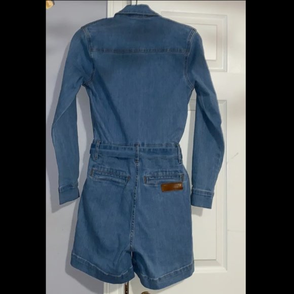 Size women’s small/S, Rivet Utility Denim jumper, long sleeve romper - Picture 4 of 7